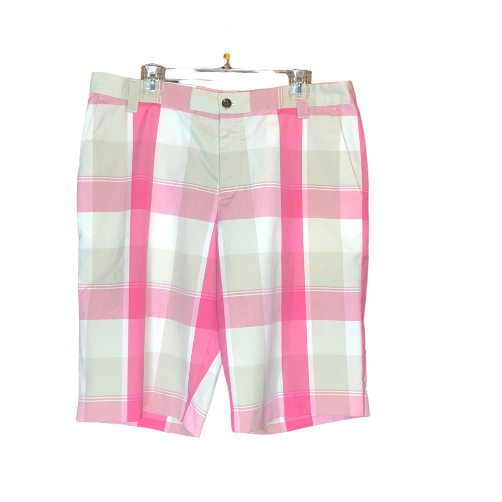 Adidas Men's Pink Plaid Golf Shorts Size 36
